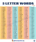 5 Letter Words Starting with Ver All Words List