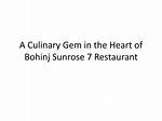 A Culinary Gem in the Heart of the Community