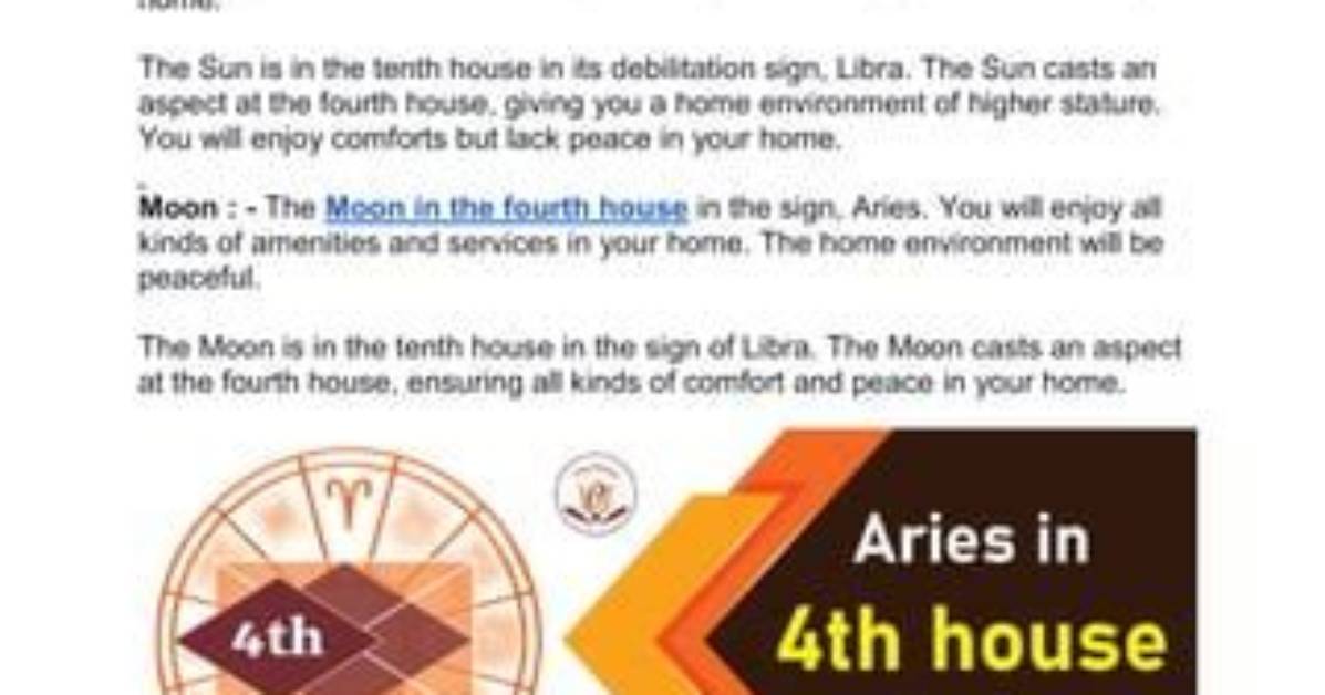 Aries Moon in the 4Th House Truly Divine ·