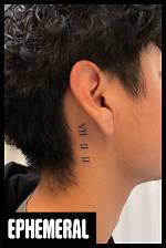Behind the Ear Tattoos Men Roman Numerals