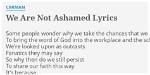 Carman We Are Not Ashamed Lyrics