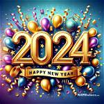 Celebrate with Joy: Happy New Year 2024 Clipart Collection