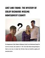 Colby Richards: Missing in Montgomery County
