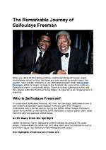 Discovering the Life and Legacy of Saifoulaye Freeman