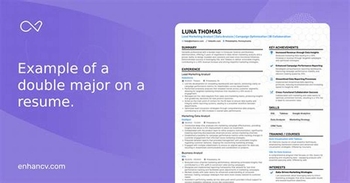How to Write Double Major on Resume