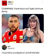 Internet Jokes About a 'Worried' Travis Kelce as Bernie Kosar Poses with Taylor Swift Before Chiefs
