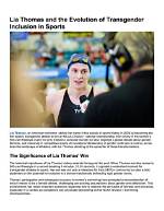 Lia Thomas: Navigating the Waters of Athleticism and Identity