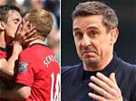 Look at Them, Gary Neville Reacts to His Kiss with Paul Scholes After Winning Derby Clash Agai