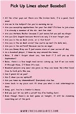 Pick up Lines for Baseball Players
