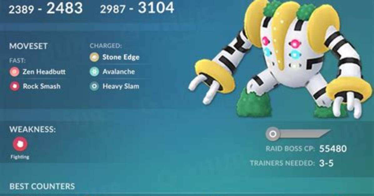 Pokmon Go Regigigas Counters, Raid, Shiny, Weakness, and Moveset Guide