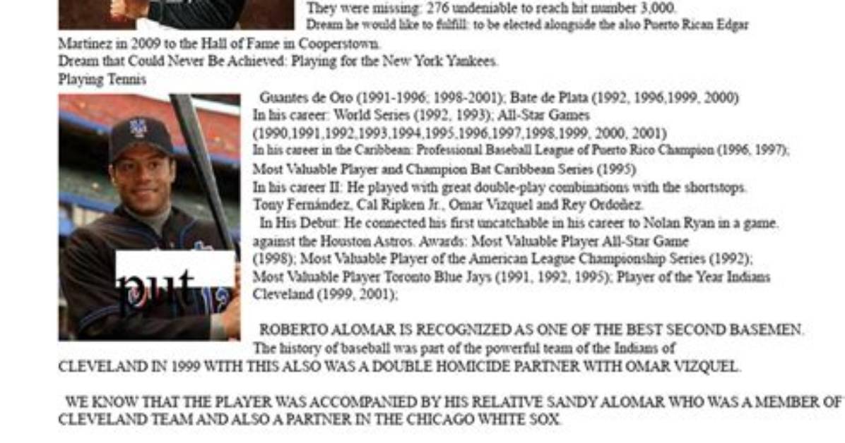 Roberto Alomar Biography, Life, Interesting Facts
