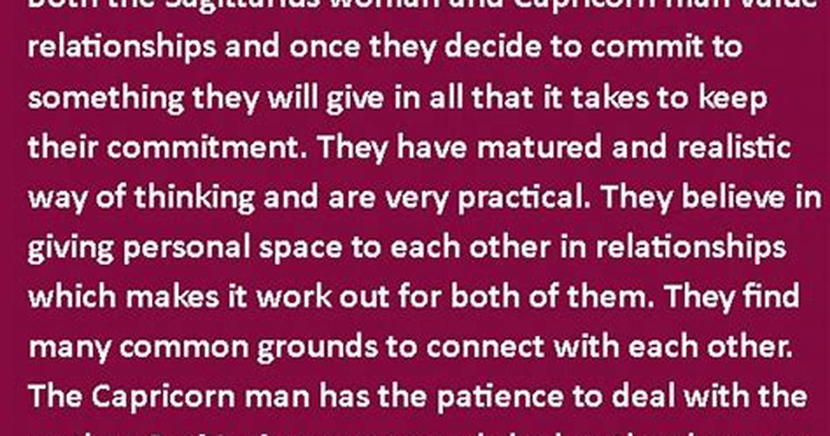 Sagittarius Woman and Capricorn Man