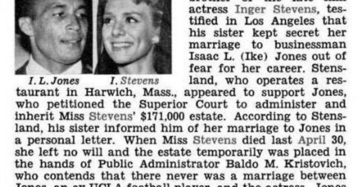 The Hidden Story of Ike Jones and Inger Stevens' Daughter: a Family Secret Revealed