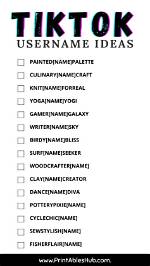 Tiktok Username Ideas Without Your Name