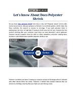 Understanding Polyester: Does Polyester Shrink in the Wash?