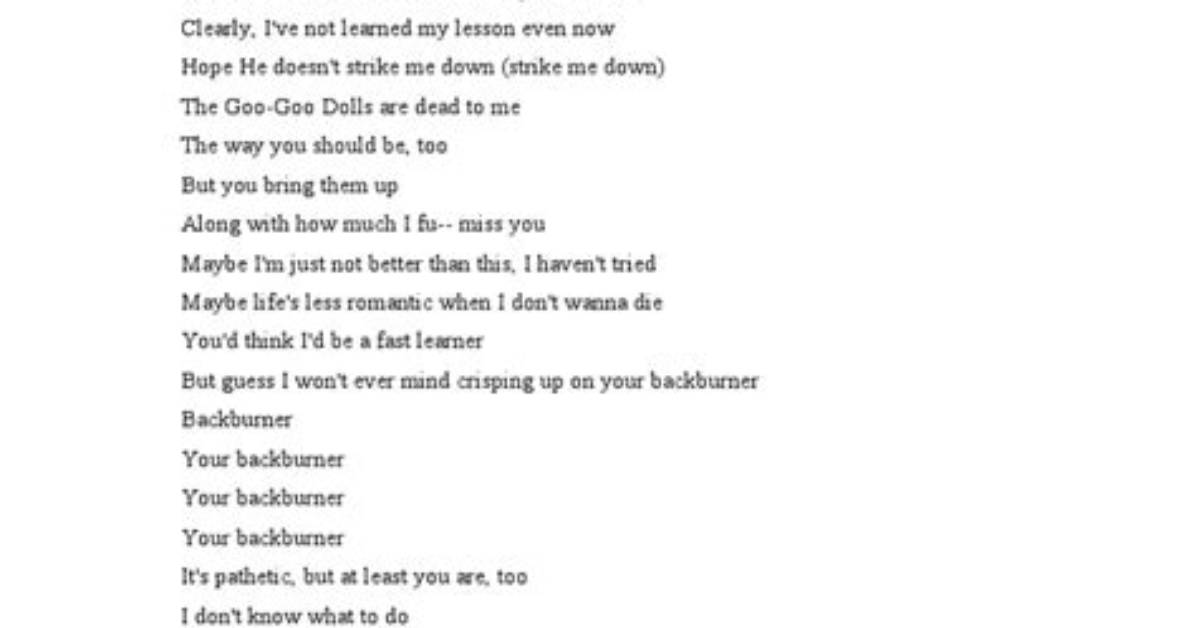 Unveiling the Meaning Behind "Backburner Lyrics"