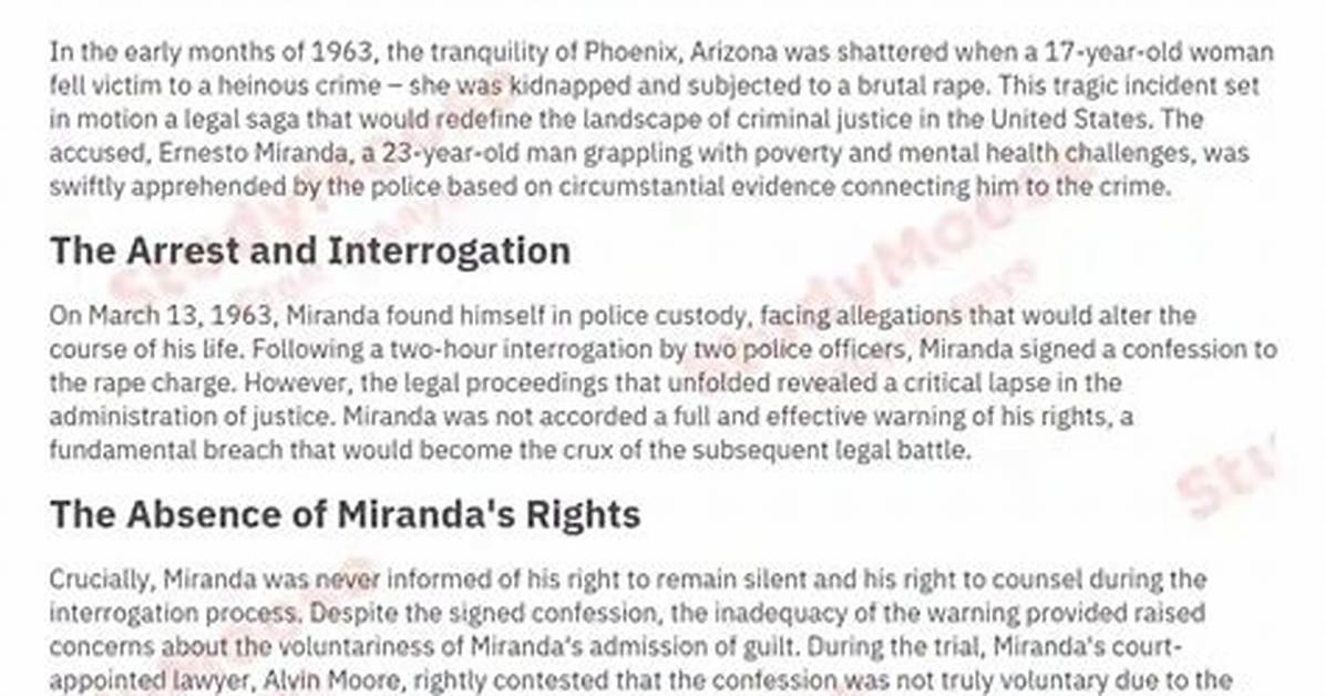 Unveiling the Miranda Effect: Unraveling Constitutional Safeguards